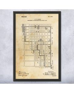 Subway Loop Map Patent Print