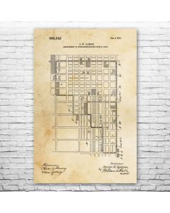 Subway Loop Map Patent Print Poster