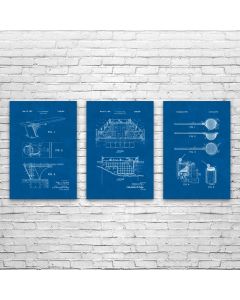 Swimming Pool Posters Set of 3