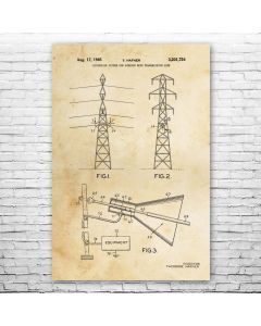 Transmission Tower Patent Print Poster