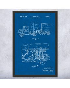 Semi Truck Patent Framed Print