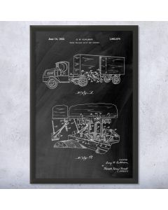 Semi Truck Patent Framed Print