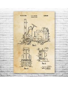 Forklift Patent Print Poster