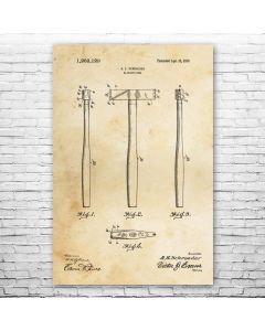 Glaziers Hammer Patent Print Poster