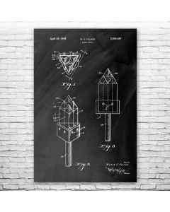 Glass Drill Bit Patent Print Poster