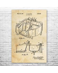 Hair Washing Sink Patent Print Poster