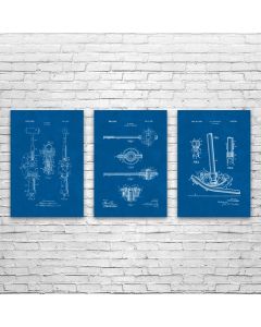 Pipe Fitting Patent Posters Set of 3