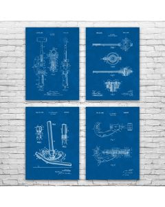 Pipe Fitting Patent Posters Set of 4