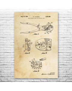 Cable Cutting Pliers Patent Print Poster