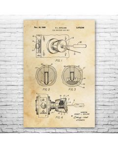 Pick Resistant Lock Patent Print Poster