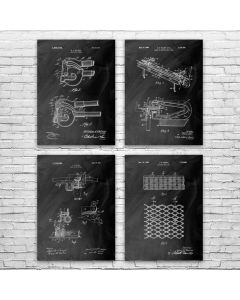 Metal Working Patent Posters Set of 4