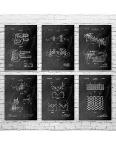 Metal Working Patent Posters Set of 6