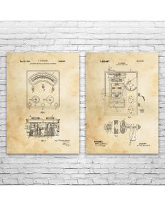 Electrician Patent Prints Set of 2