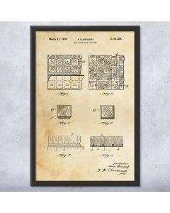 End Grain Wood Flooring Patent Framed Print