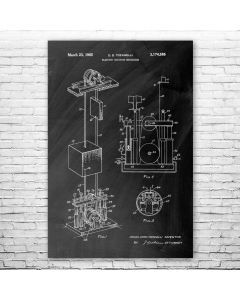 Elevator Hoist Patent Print Poster
