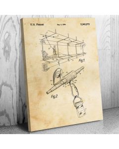 Construction Lanyard Patent Canvas Print