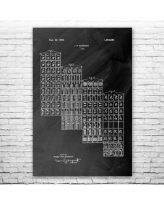 Mahjong Tiles Patent Print Poster