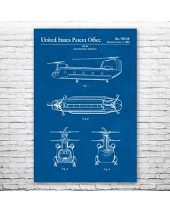 Chinook Helicopter Patent Print Poster