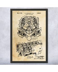 V8 Hemi Engine Patent Framed Print