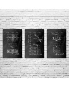Seismometer Patent Posters Set of 3