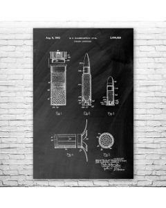Rifle Bullet Patent Print Poster