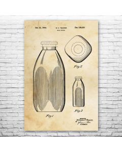 Milk Bottle Patent Print Poster