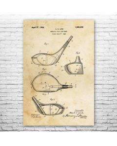 Golf Club Head Patent Print Poster