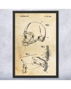 Football Helmet Framed Patent Print