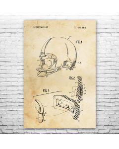 Football Helmet Patent Print Poster