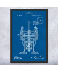 Nikola Tesla Reciprocating Engine Patent Framed Print