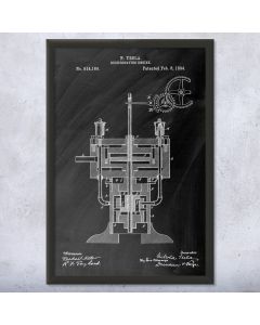 Nikola Tesla Reciprocating Engine Framed Patent Print