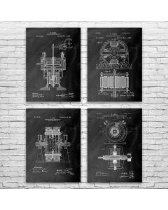 Nikola Tesla Inventions Posters Set of 4