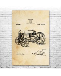 Ford Tractor Patent Print Poster