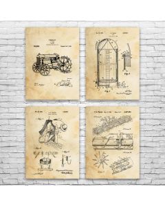 Farming Patent Posters Set of 4