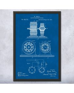 Nikola Tesla Magnetic Motor Patent Framed Print