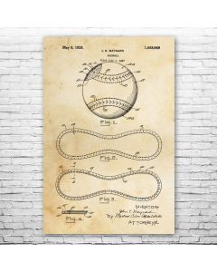 Baseball Poster Patent Print