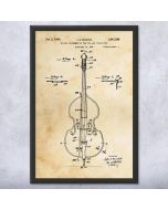 Double Bass Violin Patent Framed Print