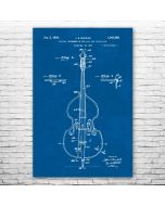 Double Bass Violin Patent Print Poster