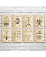 Nikola Tesla Patent Prints Set of 8