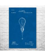 Thomas Edison Light Bulb Patent Print Poster