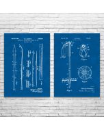 Snow Ski Patent Prints Set of 2