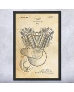 Motorcycle Engine Patent Framed Print