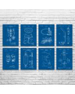 Scuba Diving Patent Prints Set of 8