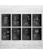Coffee Patent Prints Set of 8