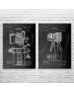 Vintage Camera Patent Prints Set of 2