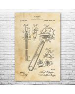 Crescent Wrench Patent Print Poster