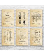 Shaving Patent Posters Set of 6