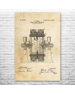 Tesla Electric Circuit Controller Patent Print Poster