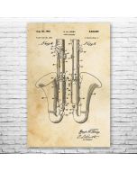 Bass Clarinet Patent Print Poster