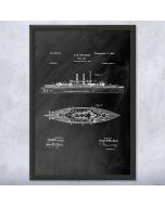 Navy Battle Ship Patent Framed Print